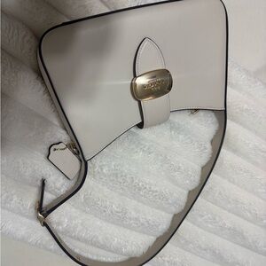 Coach Cream Crossbody Bag with Gold Accent